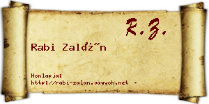 Rabi Zalán névjegykártya